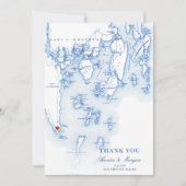 Southport Boothbay Maine Bruiloft Flat Bedankkaart (Voorkant)