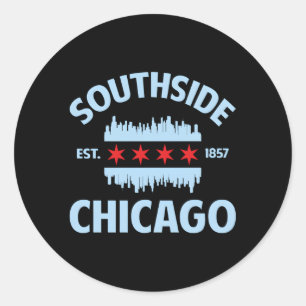 Southside Chicago Flag Skyline Ronde Sticker