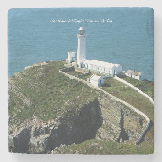 Southstack Light House Wales. Stenen Onderzetter (Voorkant)