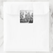 Southwark Fair, 1733 Vierkante Sticker (Tas)