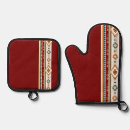 Southwest 2 - veranderlijke kleuren ovenwant & pannenlap set