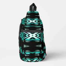 Southwest Aqua & Black Design Sling Bag
