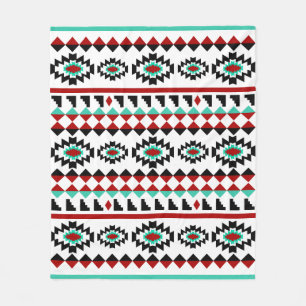 Southwest Aztec - Inative American Tribal Design Fleece Deken