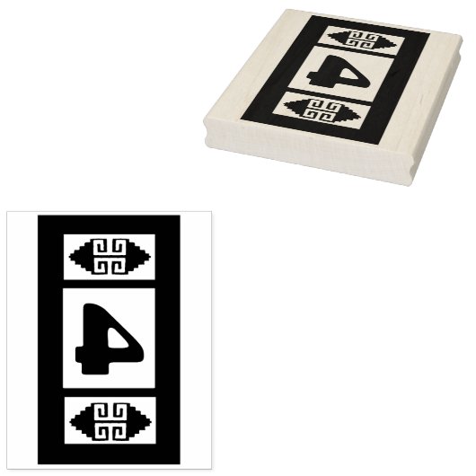 Southwest Aztec Large Stamp Tool - Nummer 4 Rubberstempel (Gestempeld)