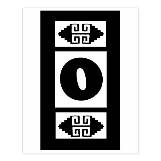 Southwest Aztec Number 0 Large Design Stamp Tool Rubberstempel (Afrduk)