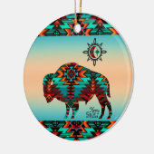 Southwest Buffalo Ceramic Ornament (Links)