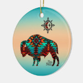 Southwest Buffalo Ceramic Ornament (Links)