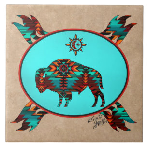 Southwest Buffalo-keramische Tegel Tegeltje