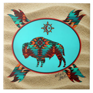 Southwest Buffalo-keramische Tegel Tegeltje