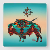 Southwest Buffalo Square Wall klok (Voorkant)