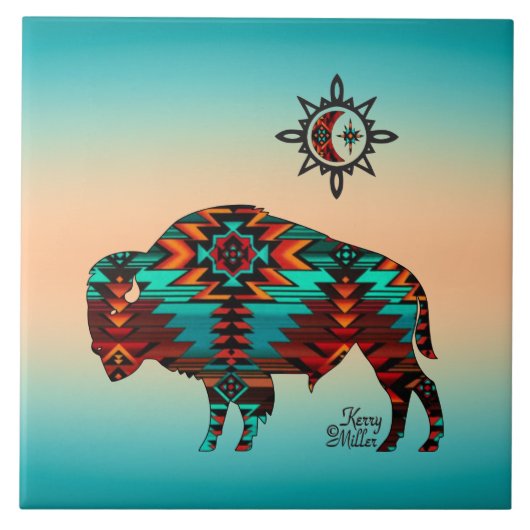 Southwest Buffalo Tegeltje (Voorkant)