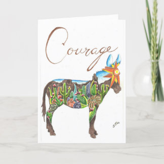Southwest Cactus Mule door Sherry Jarvis Folded Ka Bedankkaart