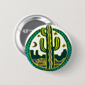 Southwest Cactus Ronde Button 5,7 Cm (Voorkant /achterkant)