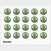 Southwest Cactus Ronde Sticker (Vel)