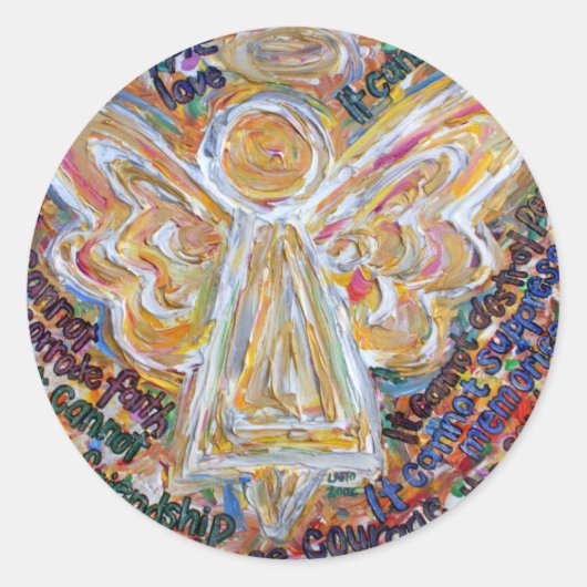 Southwest Cancer Angel Ronde Sticker (Voorkant)