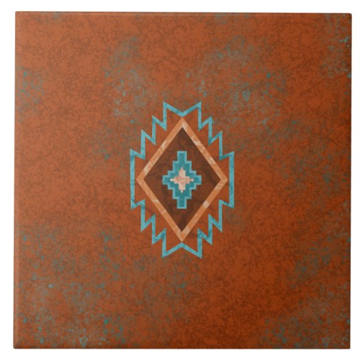 Southwest Canyons Diamond Geometric Pattern Tegeltje (Voorkant)