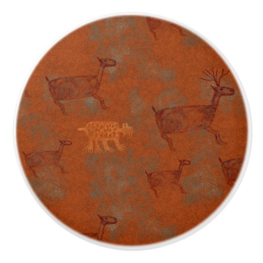 Southwest Canyons Petroglyphs Keramische Knop (Voorkant)