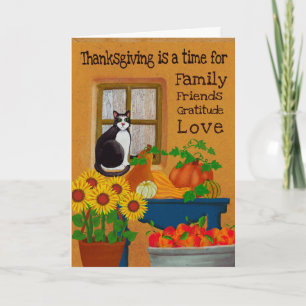 Southwest Cat gepersonaliseerde Thanksgiving Kaart