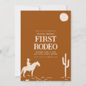 Southwest Cowboy Eerste Rodeo Verjaardagsfeestje U Kaart (Voorkant)