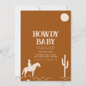 Southwest Cowboy Howdy Baby shower Invitation (Devant)