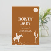 Southwest Cowboy Howdy Baby shower Invitation (Debout devant)