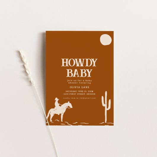 Southwest Cowboy Howdy Baby shower Invitation