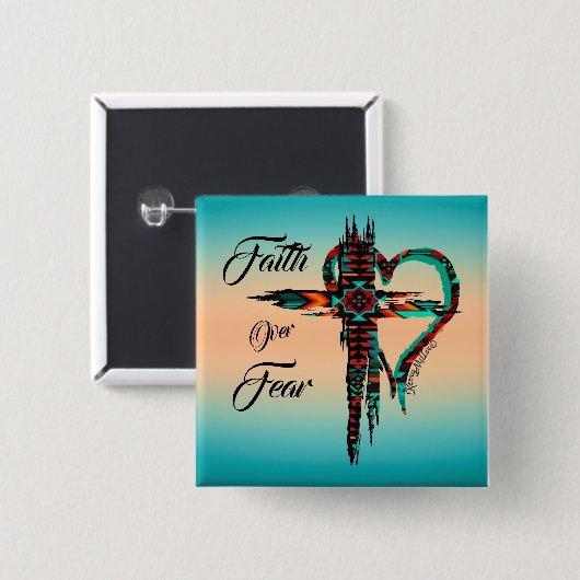 Southwest Cross-Button Vierkante Button 5,1 Cm (Voorkant /achterkant)