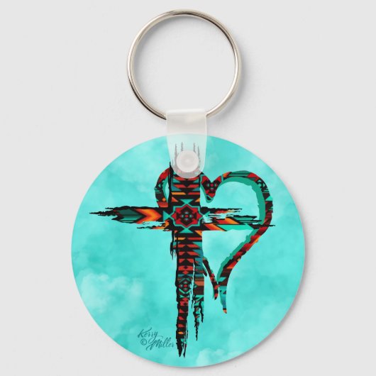 Southwest Cross en Heart Keychain (Voorkant)