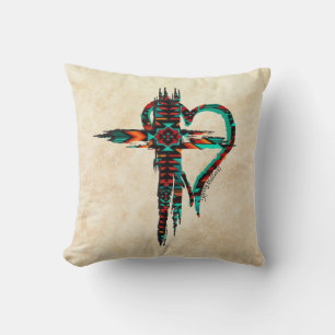 Southwest Cross en Heart Kussen