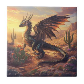 Southwest Desert Dragon Tegel – Fantasy Wall Decor Tegeltje