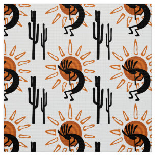 Southwest Desert Kokopelli Sun Fabric Stof