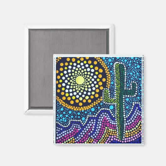 Southwest Desert Landscape Magnet Magneet (Voorkant / Achterkant)