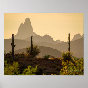 Southwest Desert Mountains Weaver Needle Arizona Poster