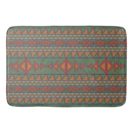 Southwest Desert Sagebrush Green Geometric Design Badmat (Voorkant)