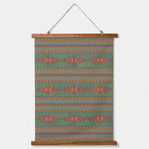 Southwest Desert Sagebrush Green Geometric Pattern Hangend Wandkleed