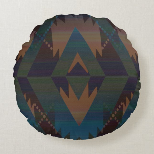 Southwest Design Aztec Pattern Rond Kussen (Voorkant)