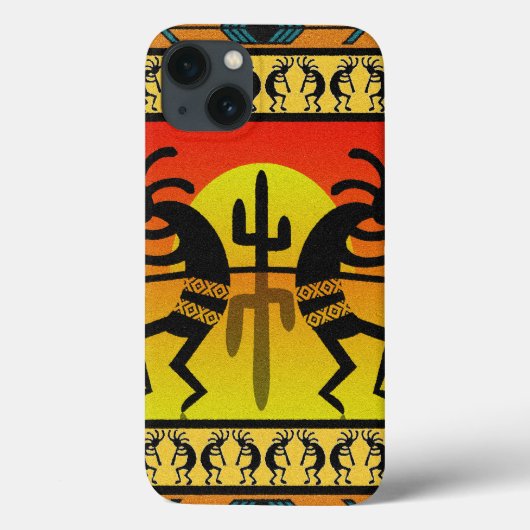 Southwest Design Dancing Kokopelli Desert Cactus Case-Mate iPhone Case (Achterkant)