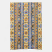 Southwest Design Gold Blue Grey Tribal Patroon Theedoek (Verticaal)