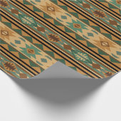Southwest Design Green Brown Tan Cadeaupapier (Hoek)