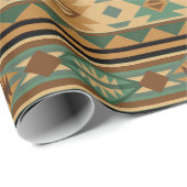 Southwest Design Green Brown Tan Cadeaupapier (Rol Hoek)