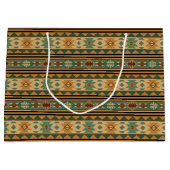 Southwest Design Green Brown Tan Large Cadeauzakje (Voorkant)