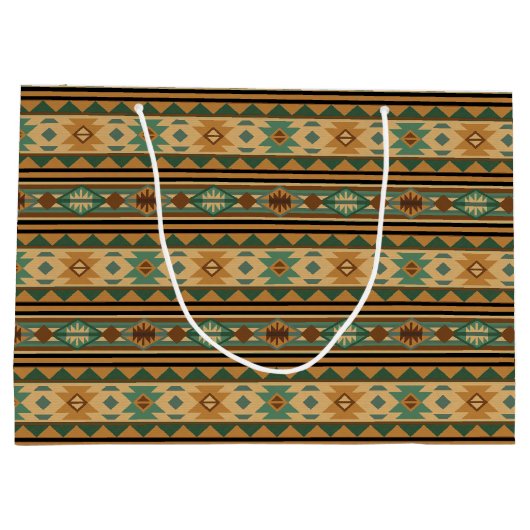 Southwest Design Green Brown Tan Large Cadeauzakje (Achterkant)