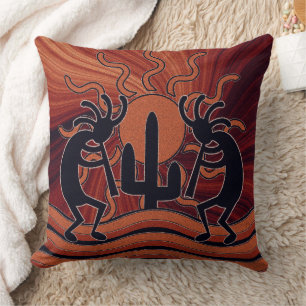 Southwest Design Kokopelli Desert Sun Cactus Kussen