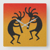 Southwest Design Kokopelli Vierkante Klok (Voorkant)
