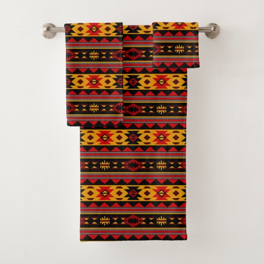 Southwest Design Red Black Gold Tribal Motif (En situation)