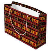 Southwest Design Red Black Gold Tribal Patroon Groot Cadeauzakje (Achterkant Gekanteld)