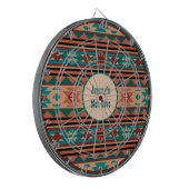 Southwest Design Turquoise Terracotta Monogram Dartbord (Voorkant Links)