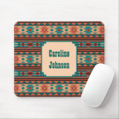 Southwest Design Turquoise Terracotta Monogram Muismat (Met muis)
