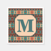Southwest Design Turquoise Terracotta Monogram Servetten (Voorkant)