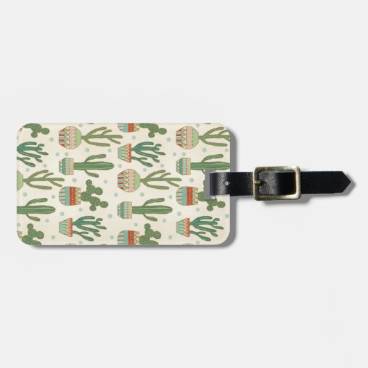 Southwest Geo Step | Cactus Pattern Bagagelabel (Voorkant horizontaal)